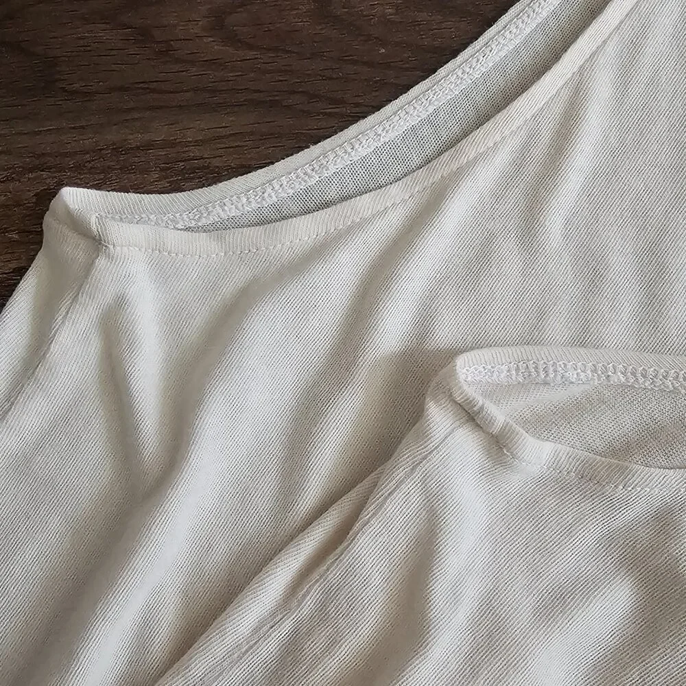 Mate 100% Cotton Soft Sleeveless Tank Top w Distressed Neckline M - Picture 4 of 8